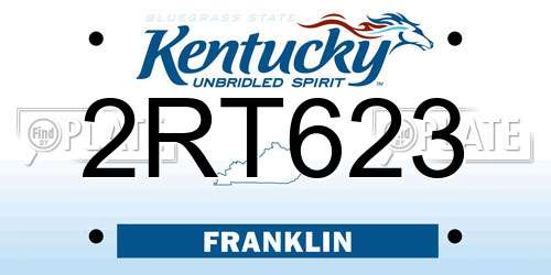 2RT623 Kentucky License Plate