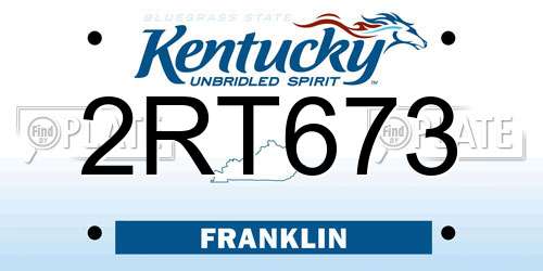 2RT673 Kentucky License Plate