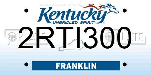 2RTI300 Kentucky License Plate