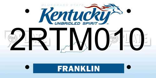 2RTM010 Kentucky License Plate
