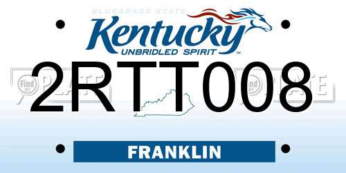 2RTT008 Kentucky License Plate