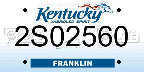 2S02560 Kentucky License Plate