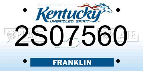 2S07560 Kentucky License Plate