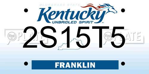 2S15T5 Kentucky License Plate