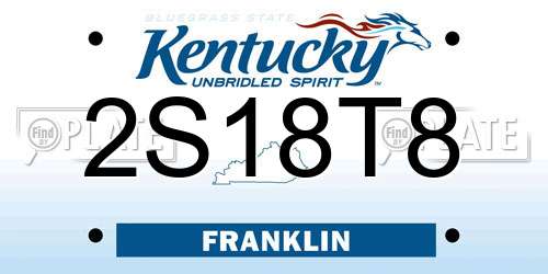 2S18T8 Kentucky License Plate