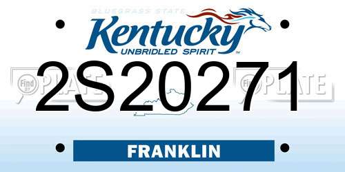 2S20271 Kentucky License Plate