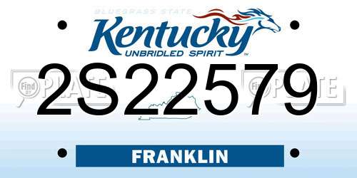 2S22579 Kentucky License Plate