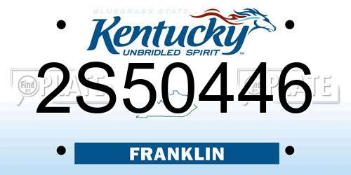 2S50446 Kentucky License Plate