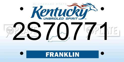 2S70771 Kentucky License Plate