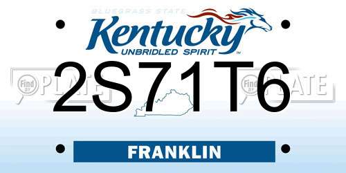2S71T6 Kentucky License Plate