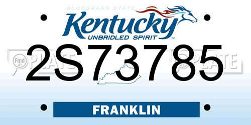 2S73785 Kentucky License Plate