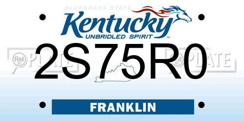 2S75R0 Kentucky License Plate