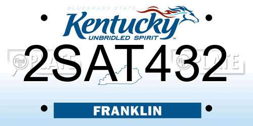 2SAT432 Kentucky License Plate