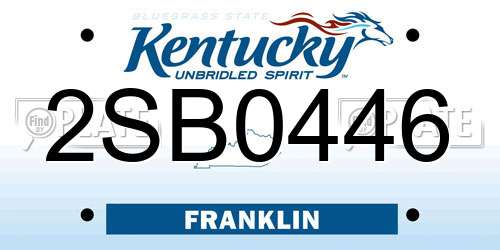 2SB0446 Kentucky License Plate