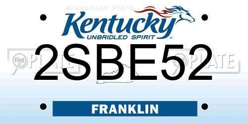 2SBE52 Kentucky License Plate