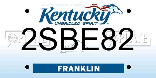 2SBE82 Kentucky License Plate