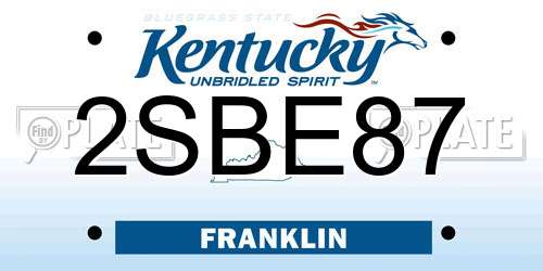 2SBE87 Kentucky License Plate