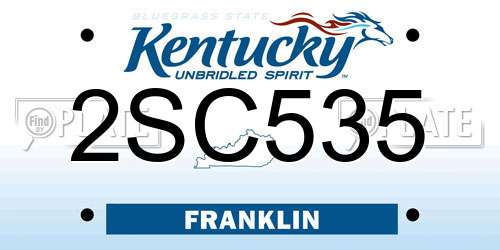 2SC535 Kentucky License Plate
