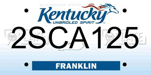 2SCA125 Kentucky License Plate