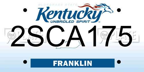 2SCA175 Kentucky License Plate