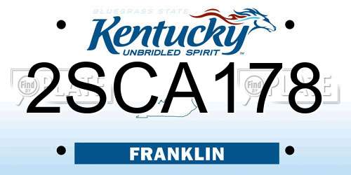 2SCA178 Kentucky License Plate