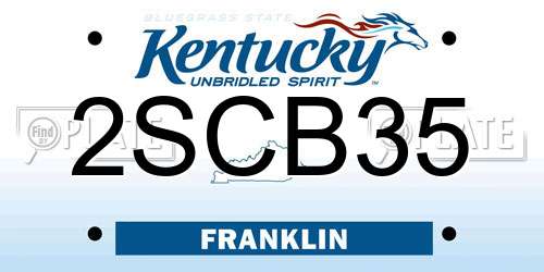 2SCB35 Kentucky License Plate