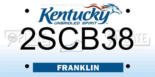 2SCB38 Kentucky License Plate