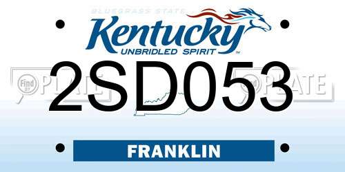 2SD053 Kentucky License Plate