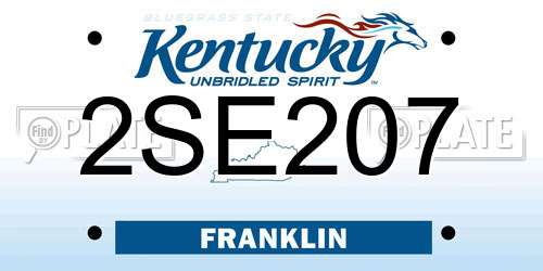 2SE207 Kentucky License Plate