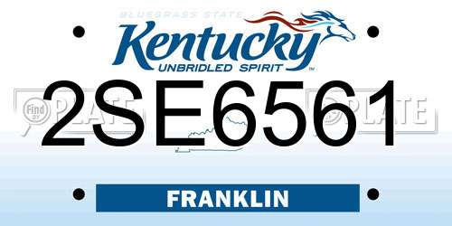 2SE6561 Kentucky License Plate