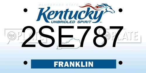 2SE787 Kentucky License Plate