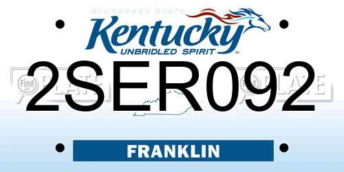 2SER092 Kentucky License Plate