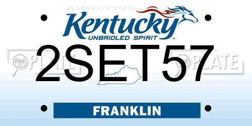 2SET57 Kentucky License Plate