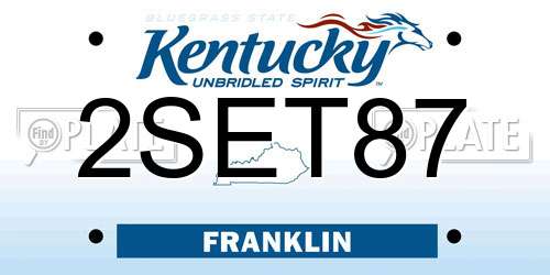 2SET87 Kentucky License Plate