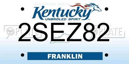 2SEZ82 Kentucky License Plate