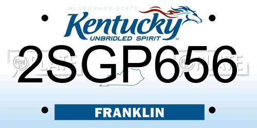 2SGP656 Kentucky License Plate