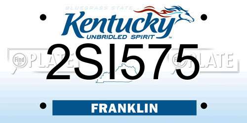 2SI575 Kentucky License Plate