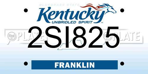 2SI825 Kentucky License Plate