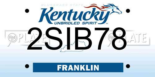 2SIB78 Kentucky License Plate