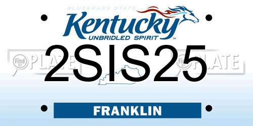 2SIS25 Kentucky License Plate
