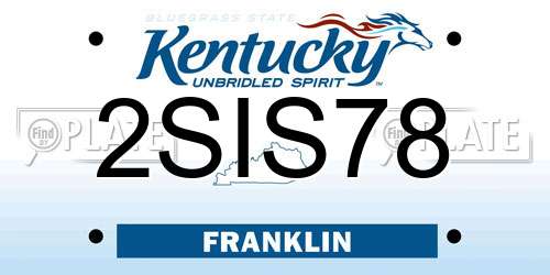 2SIS78 Kentucky License Plate