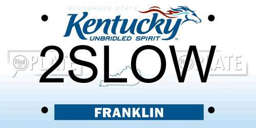 2SLOW Kentucky License Plate