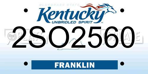 2SO2560 Kentucky License Plate