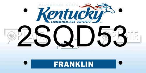 2SQD53 Kentucky License Plate