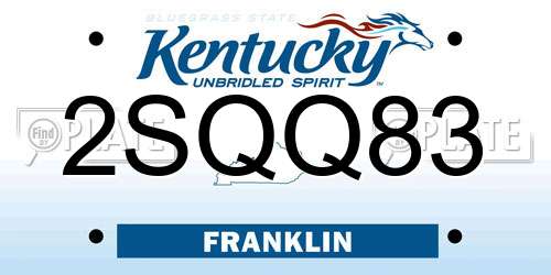 2SQQ83 Kentucky License Plate