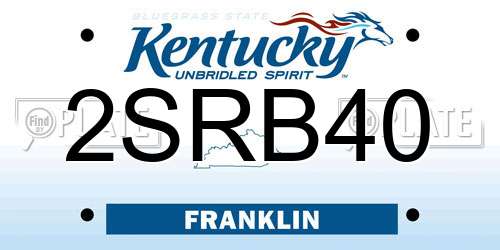 2SRB40 Kentucky License Plate