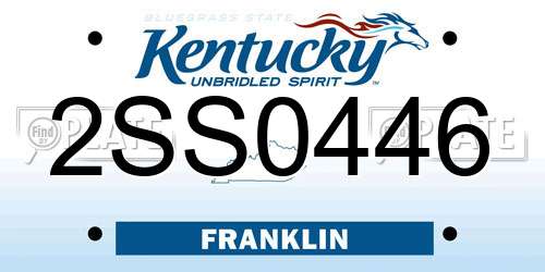 2SS0446 Kentucky License Plate