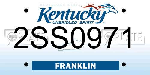 2SS0971 Kentucky License Plate