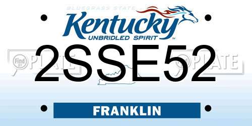 2SSE52 Kentucky License Plate