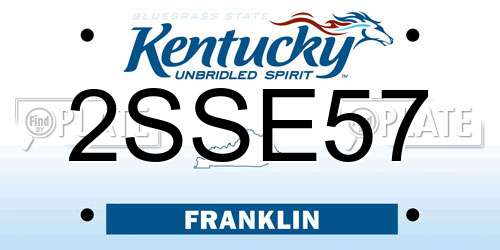 2SSE57 Kentucky License Plate